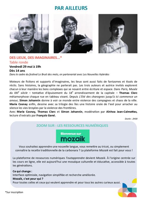 Programme médiathèque mai